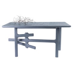 IXIA Desk in Red Oak with Gray Finish by Daniel Couttolenc