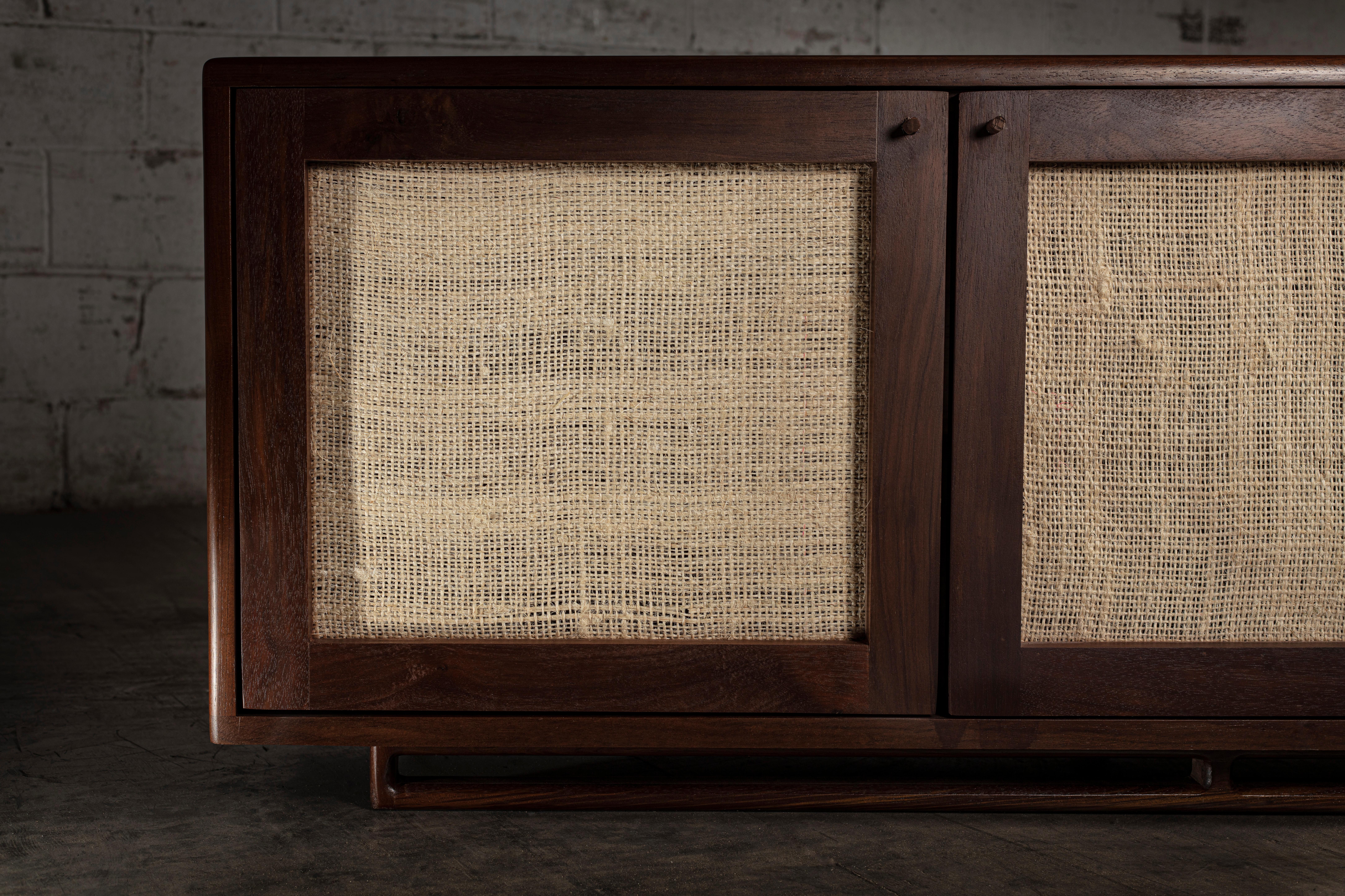 Other Ixtle Credenza in Solid Oak & Mexican Ixtle Cane by No Age Studio For Sale