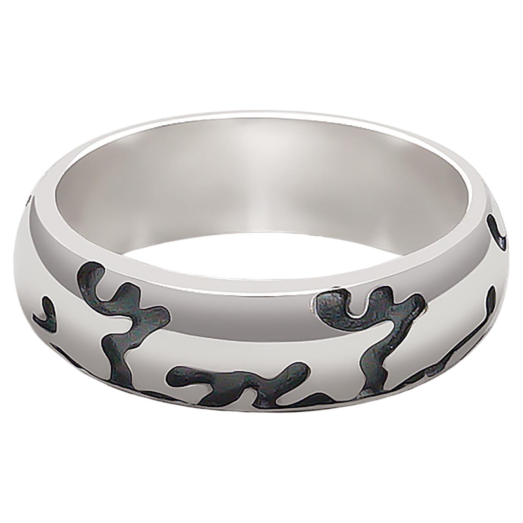 Iyun Coral Sterling Silver Ring Band by Zuri Perle For Sale