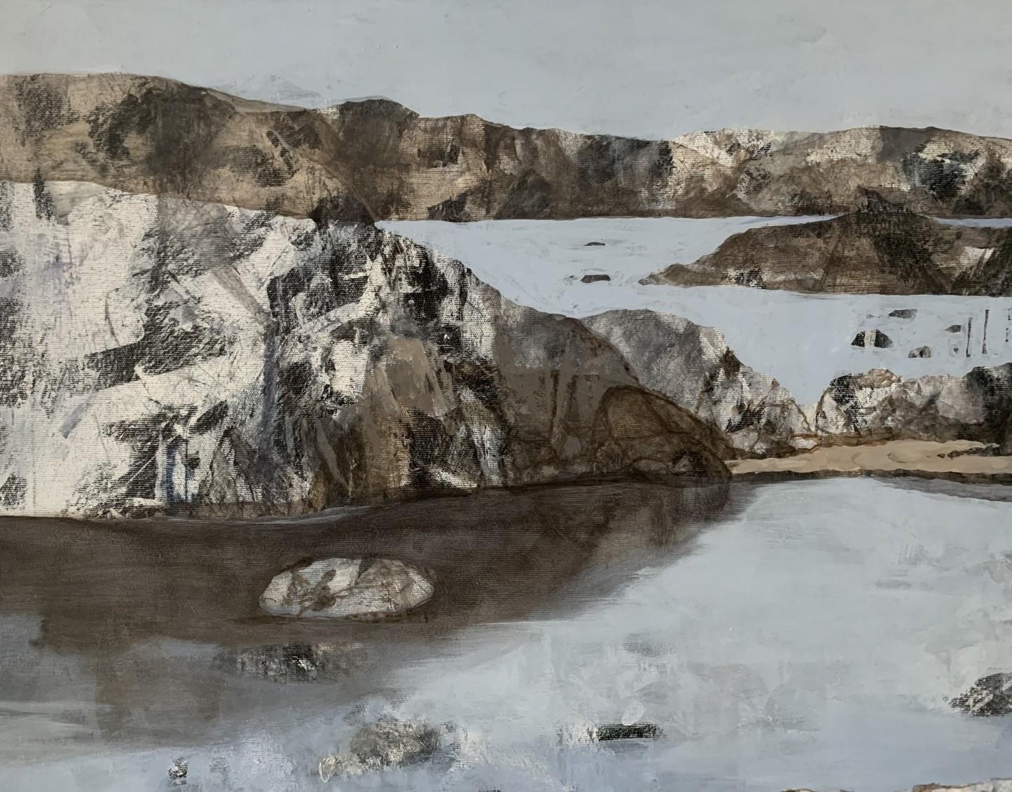 Peinture de paysage acrylique contemporaine de la côte nord - Paysage, paysage aquatique, art polonais - Naturalisme Painting par Izabela Kita