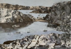 Nordküste – Zeitgenössisches Acryl-Landschaftsgemälde, Wasserlandschaft, Polnische Kunst