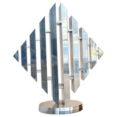Izahk Shmueli - Sculpture géométrique massive d'art optique