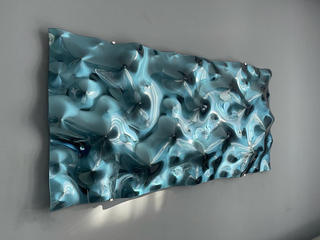 Izdatglaz Große rechteckige Wandde Wanddekoration aus farbigem Glas von Orfeo Quagliata im Angebot 1