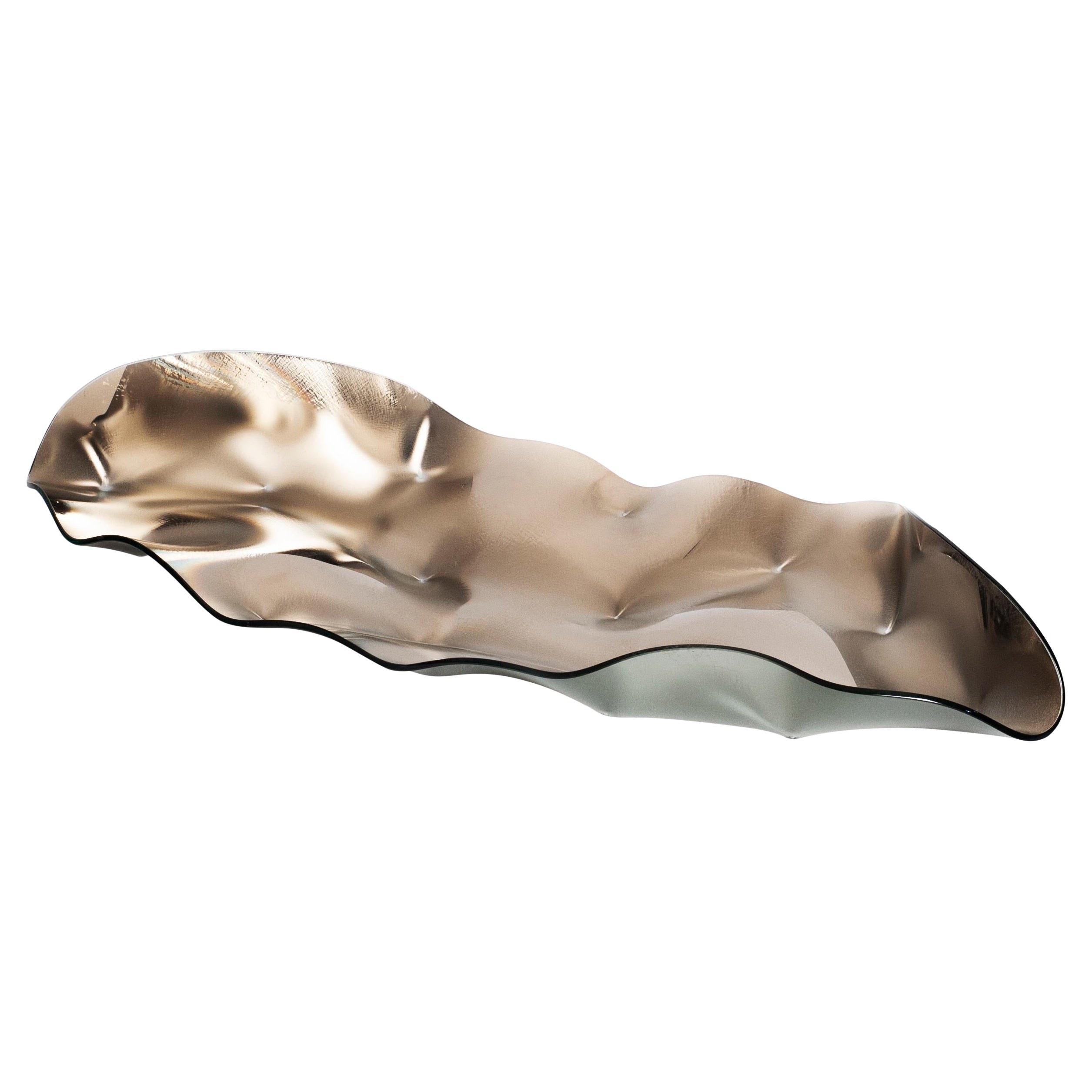 Centre de table décoratif long en verre ovale IZDATGLAZ d'Orfeo Quagliata en vente