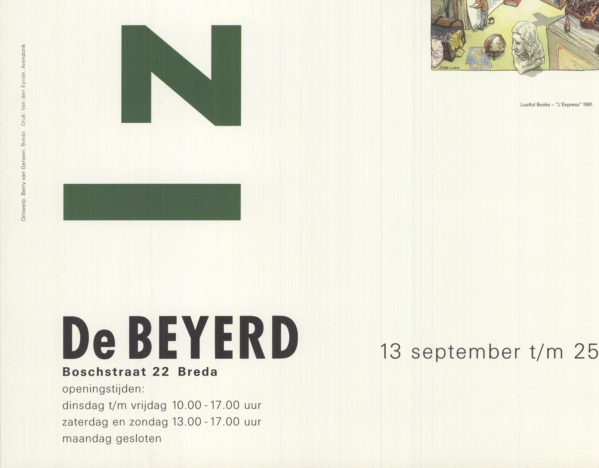1992 Izhar Cohen 'De Beyerd' Contemporary Green, White Offset Lithograph For Sale 1