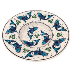 Iznik Nicaea Decorative Fish Plate By Turkish Artisan '98