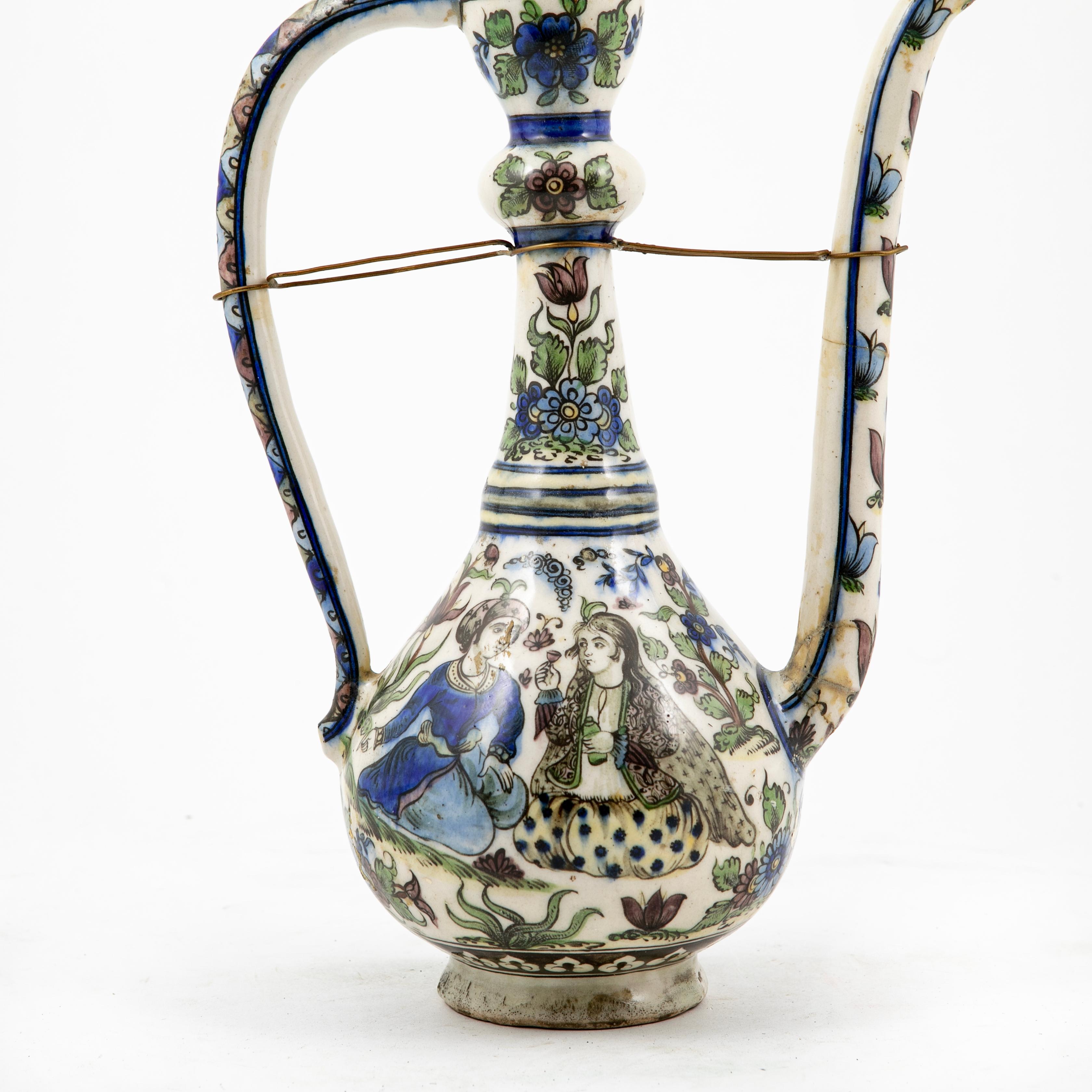 Hand-Crafted Iznik Pottery Jug / Pitcher