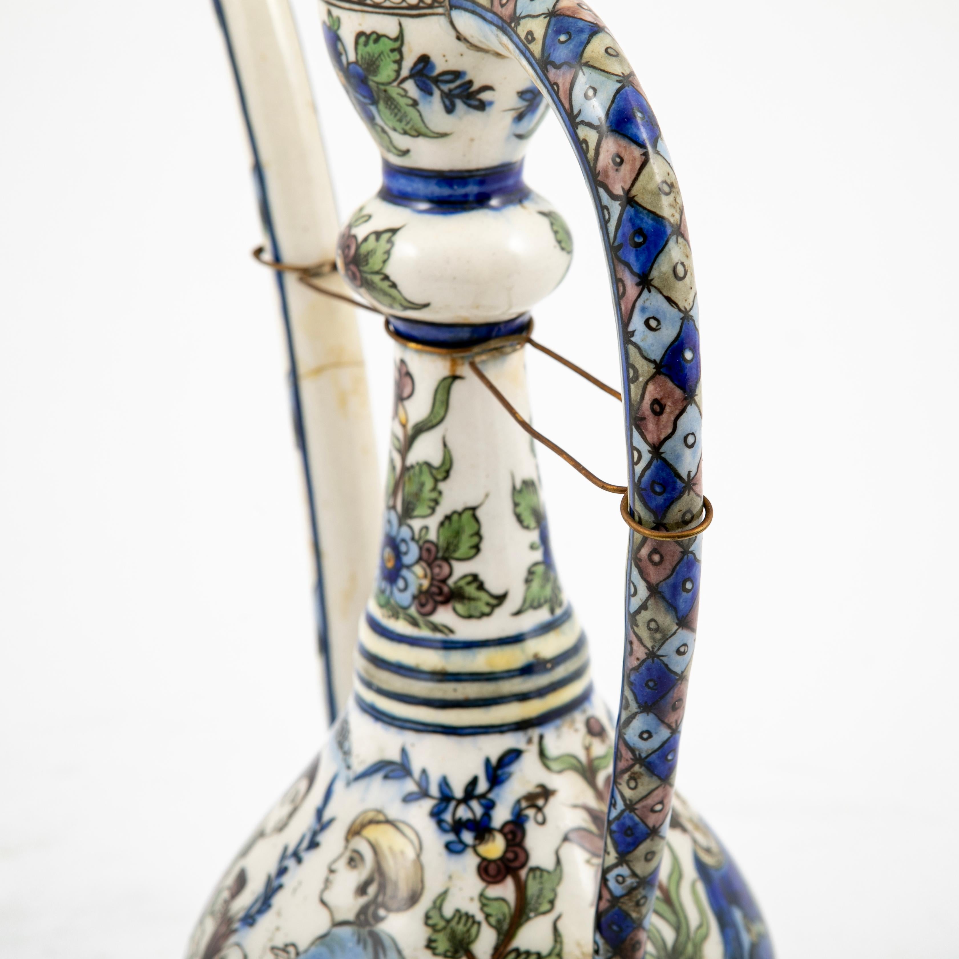 19th Century Iznik Pottery Jug / Pitcher