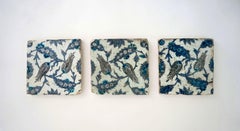 Iznik Pottery Tiles, 17th Century Ottoman Turkey, Set of Three