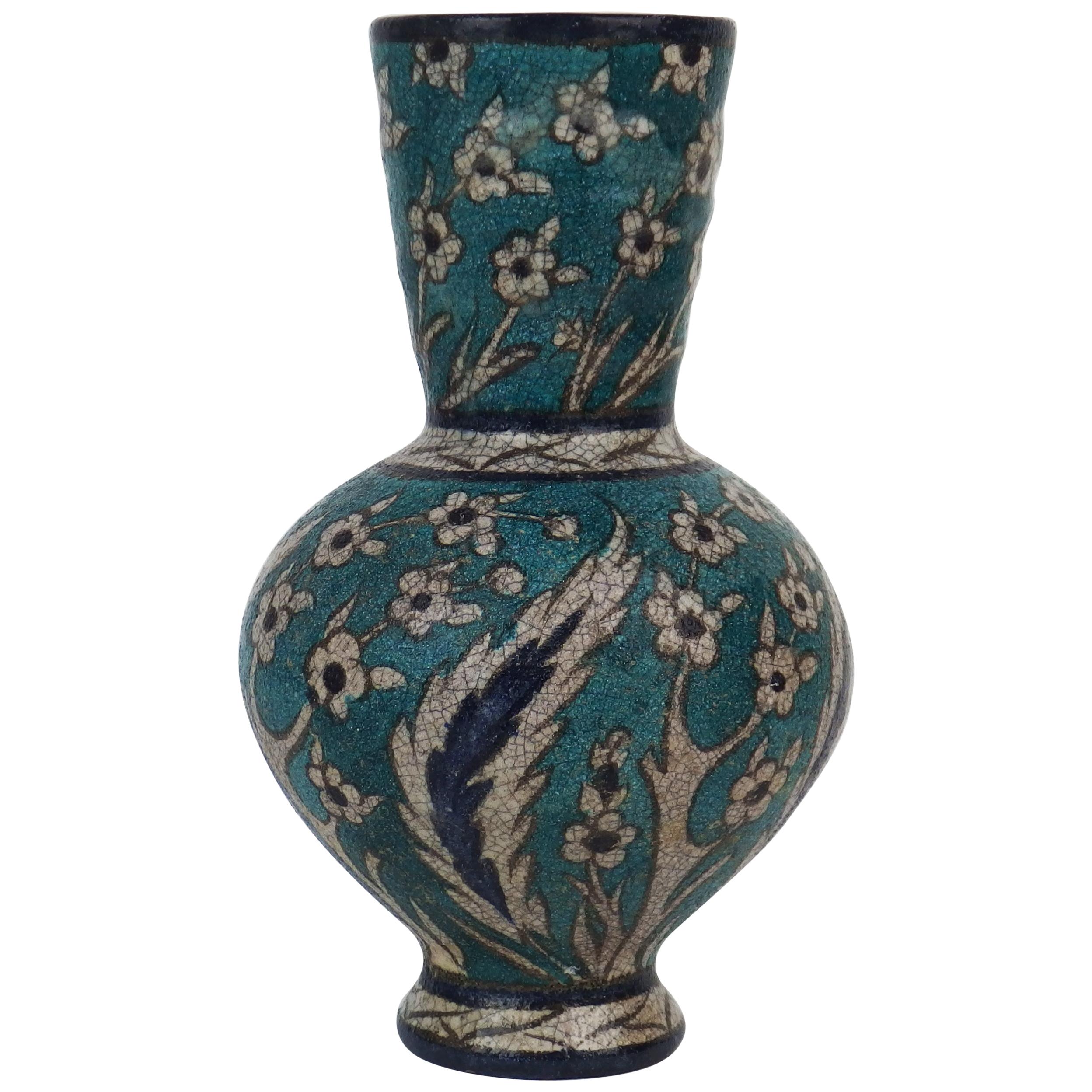 Iznik Style Ceramic Vase by Edmond Lachenal For Sale