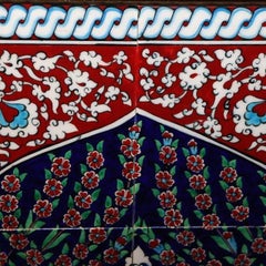 Iznik Style Pair of Ceramic Tile Panels