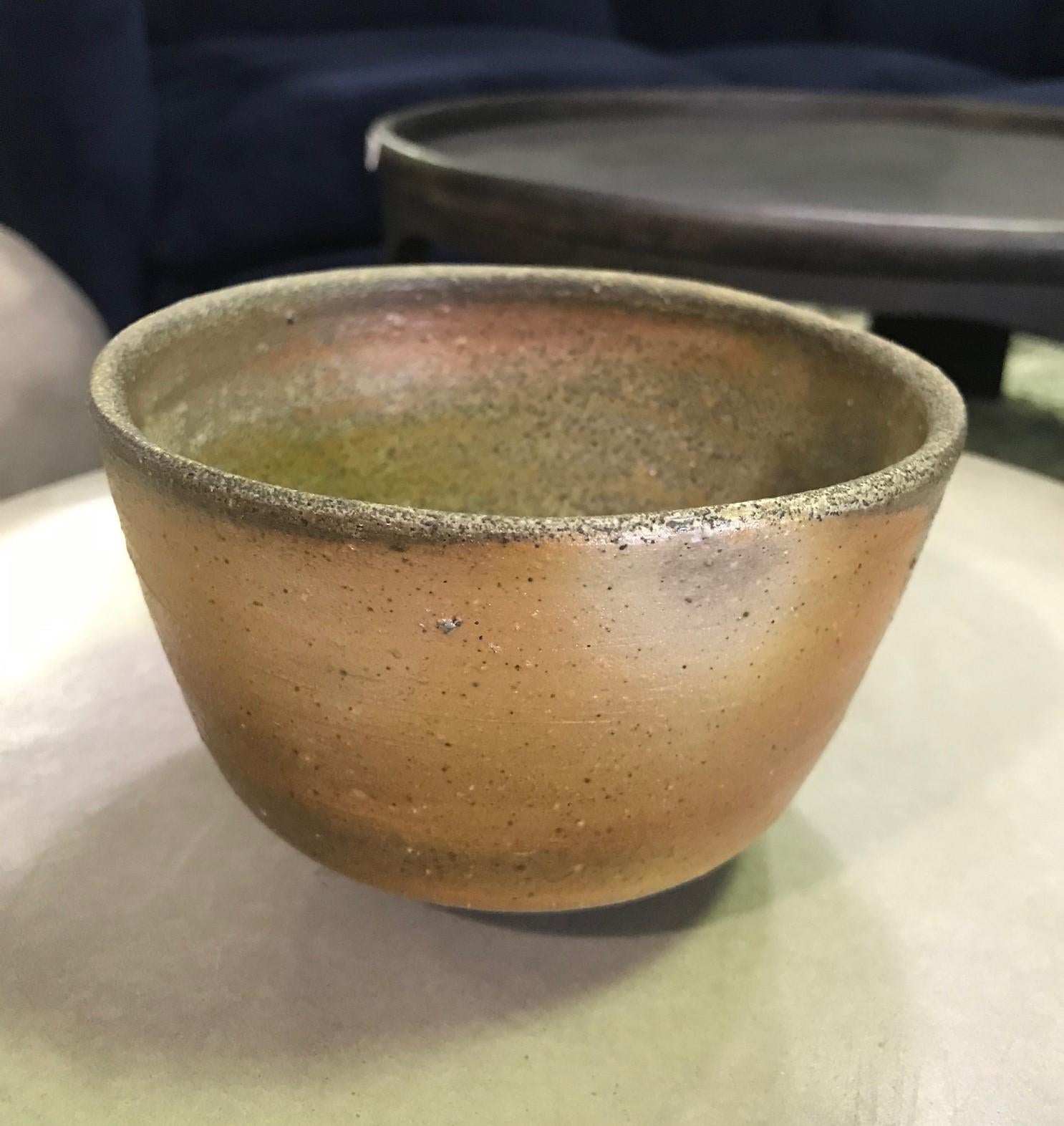 Showa Izuru Yamamoto Japanese Bizen Ware Pottery Ceramic Chawan Tea Bowl Cup