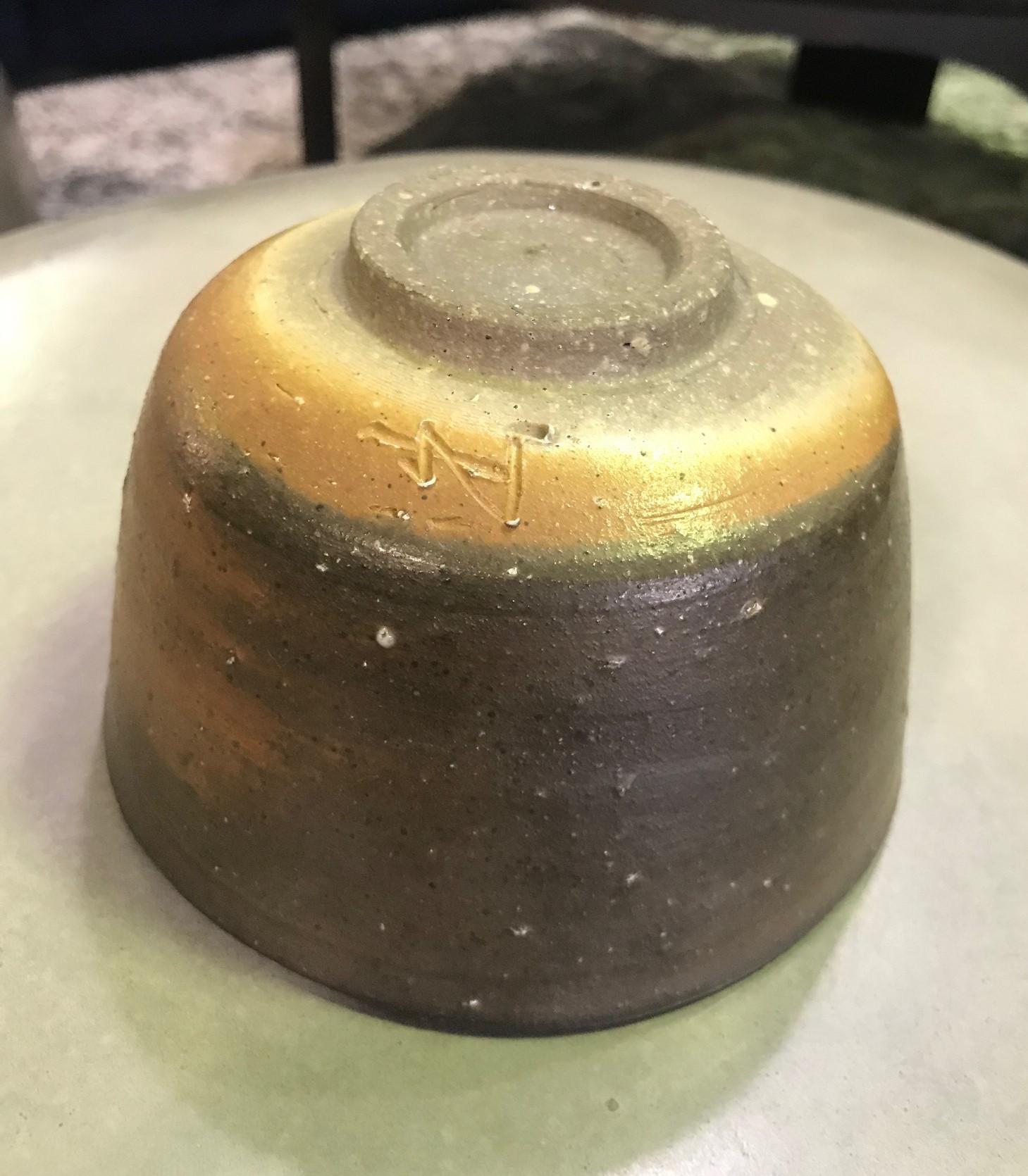 Stoneware Izuru Yamamoto Japanese Bizen Ware Pottery Ceramic Chawan Tea Bowl Cup