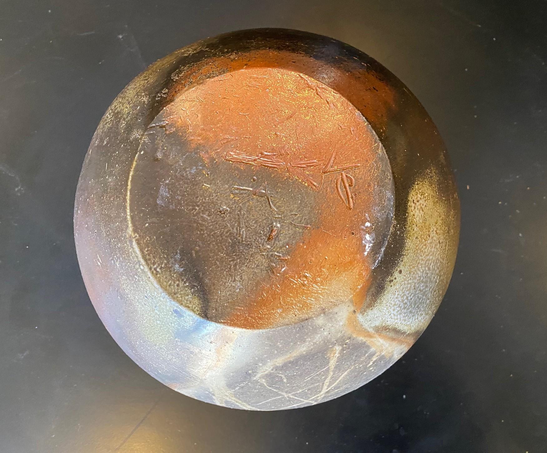 Izuru Yamamoto Jarrón de cerámica japonesa Bizen Ware Yohen Tsubo con esmalte ceniza en venta 8