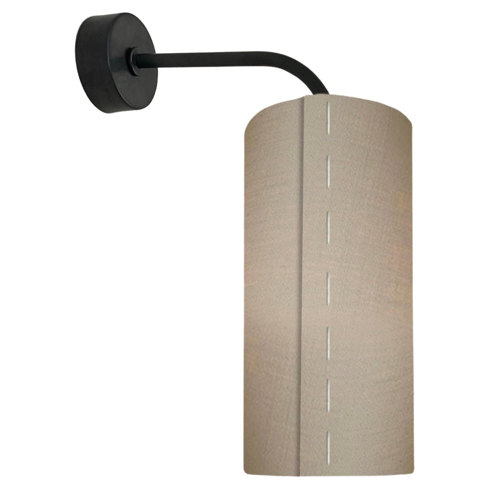 J 160 Inverso Wall and Picture Light by Wende Reid, Aged Brass and Italian Linen