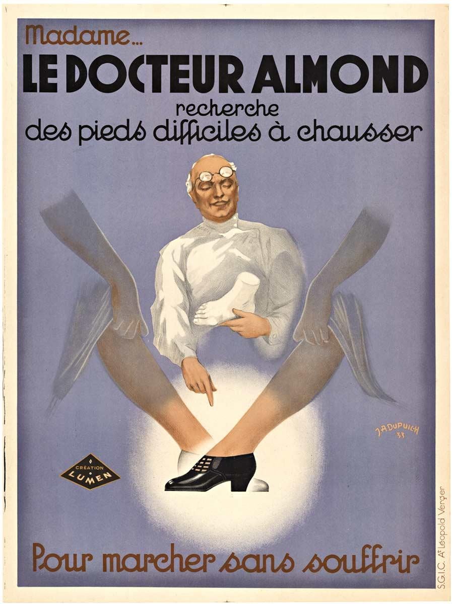J. A. Dupuich - Original LE DOCTEUR ALMOND vintage French poster For Sale  at 1stDibs