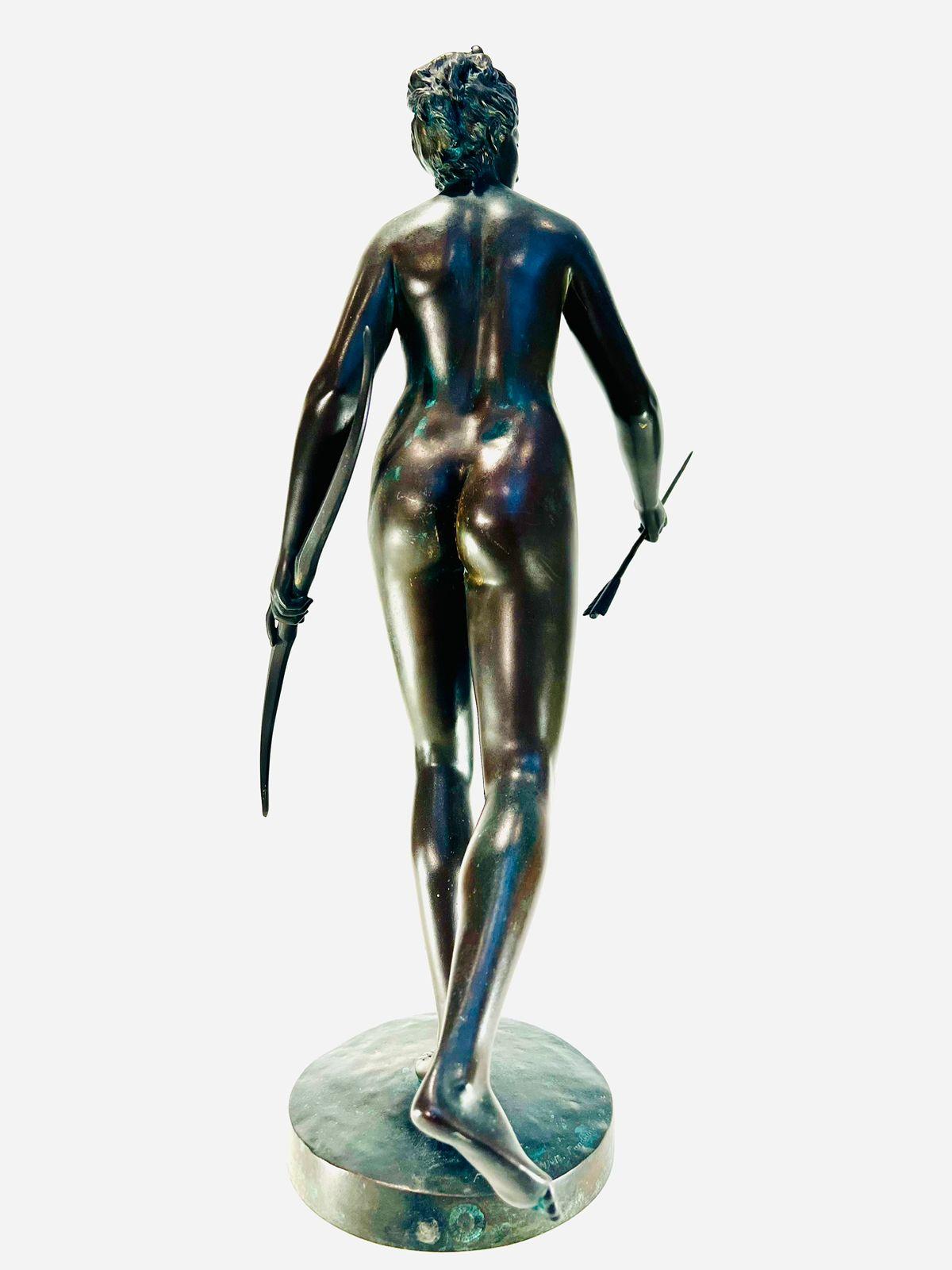 J A Houdon france Bronze 1790 „Diane“ von Barbedienne-Gründer. (Französisch) im Angebot