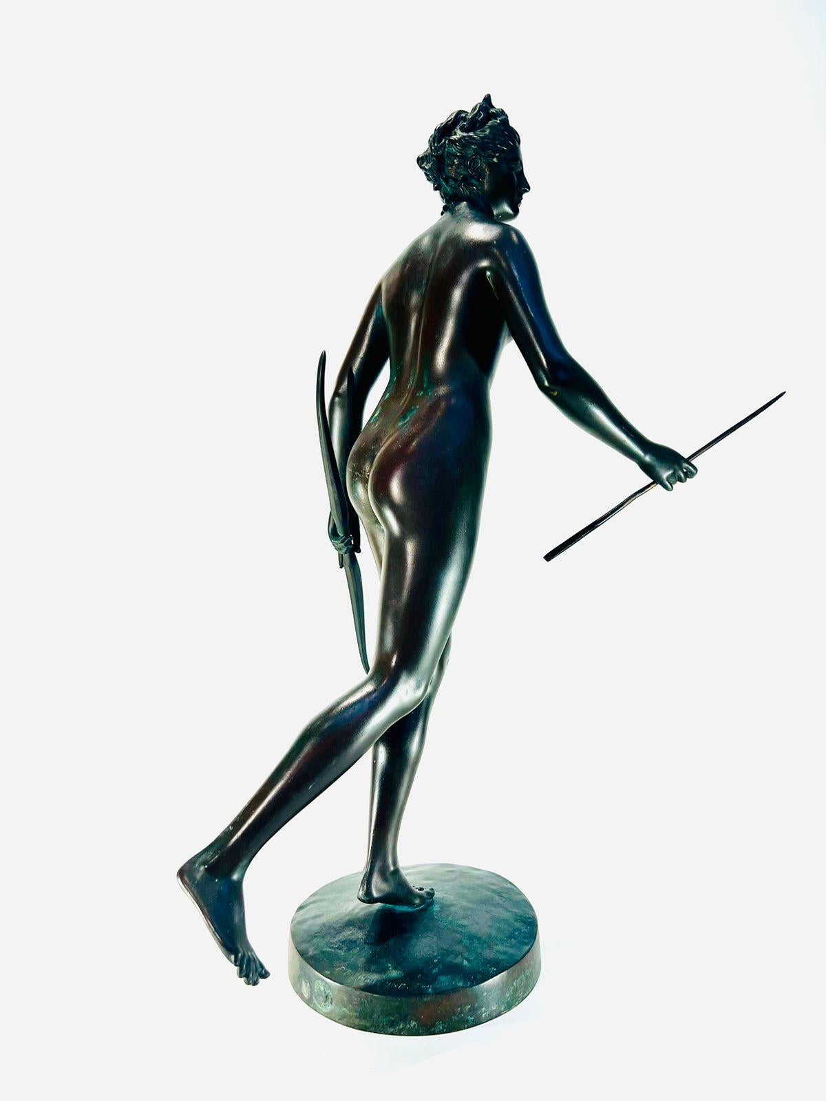 Bronze français Diane du fondateur de Barbedienne, 1790, J A Houdon Bon état - En vente à Rio De Janeiro, RJ