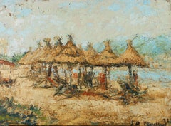 J A Mackay - 1973 Oil, Tropical Beach