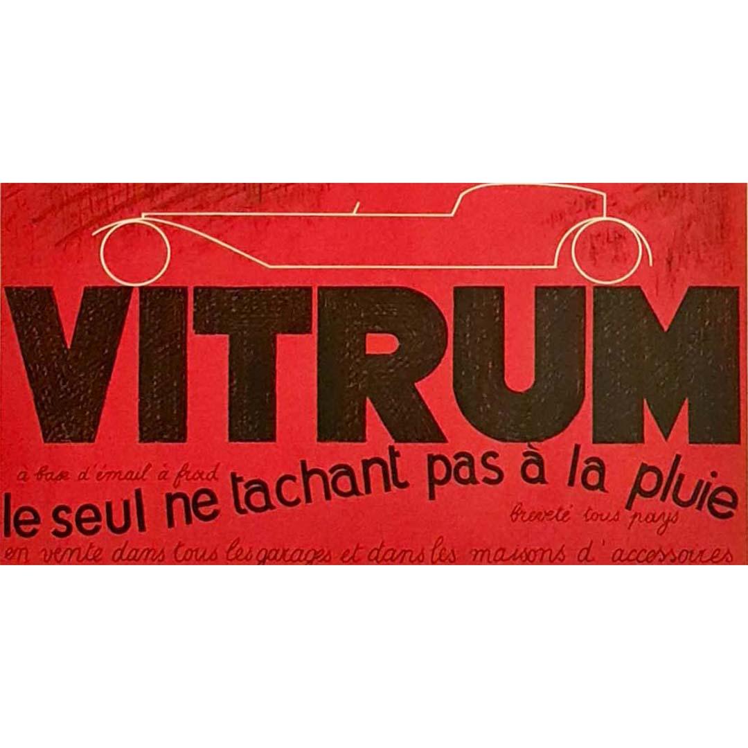Original-Poster von J.A. Vidal wurde zur Werbung für ein Autopflegeprodukt gemacht. Anhand der Darstellung der Formen und der Silhouette kann man erkennen, dass es sich um ein Plakat im ArtDeco-Stil handelt.

Automobile - Werbung - Art Deco

Vitrum