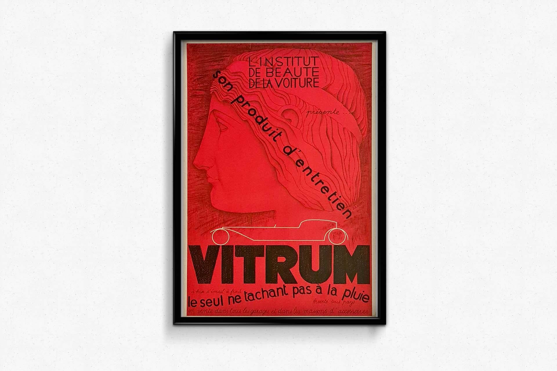 Original poster by J.A. Vidal was made to promote a car care product. It can be - Art Deco Print by J. A. Vidal