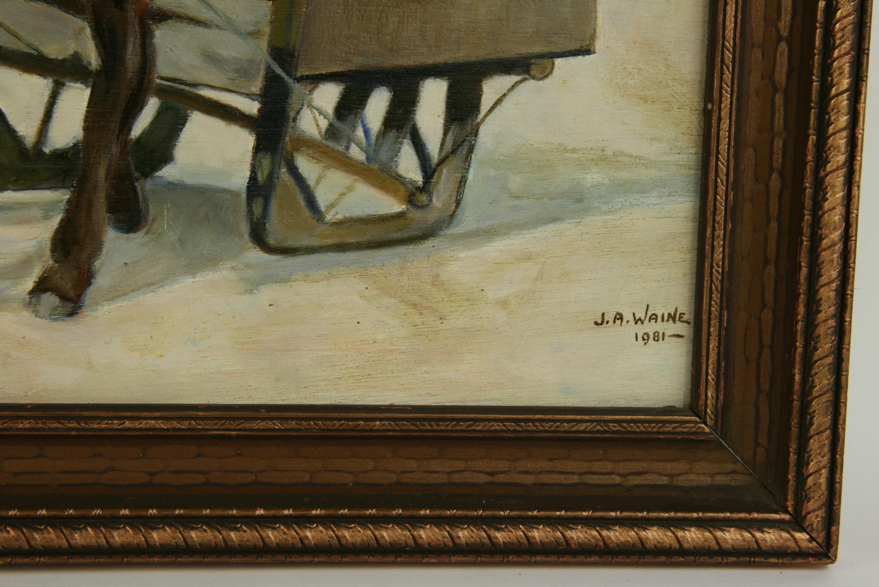 5-3288 Huile sur panneau dans un cadre en bois doré
Taille de l'image 19.5x15.5