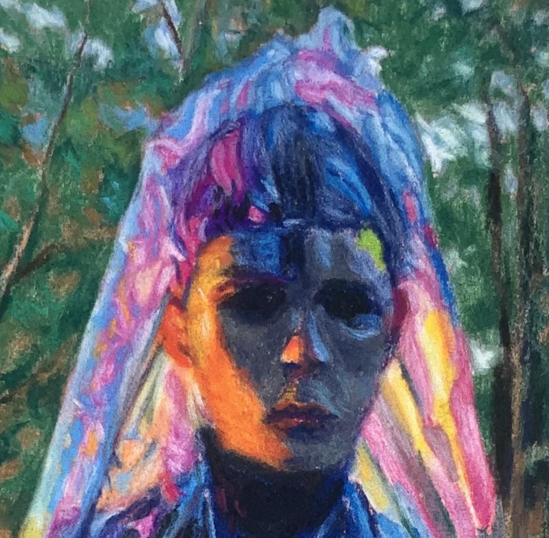 „Bride I“ (2022) von J. Adam McGalliard, Original-Pastellillustration im Angebot 1