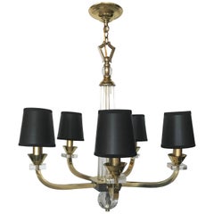 J. Adnet 5 Arms Chandelier, Pair Available
