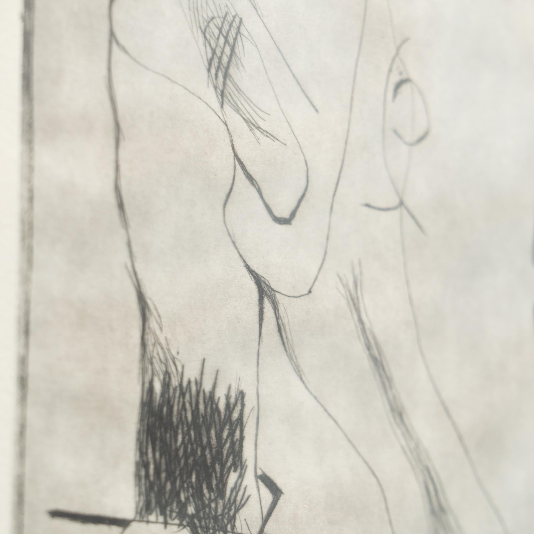 J. Opera d'arte incorniciata di Alcalde, 1950 circa in vendita 3