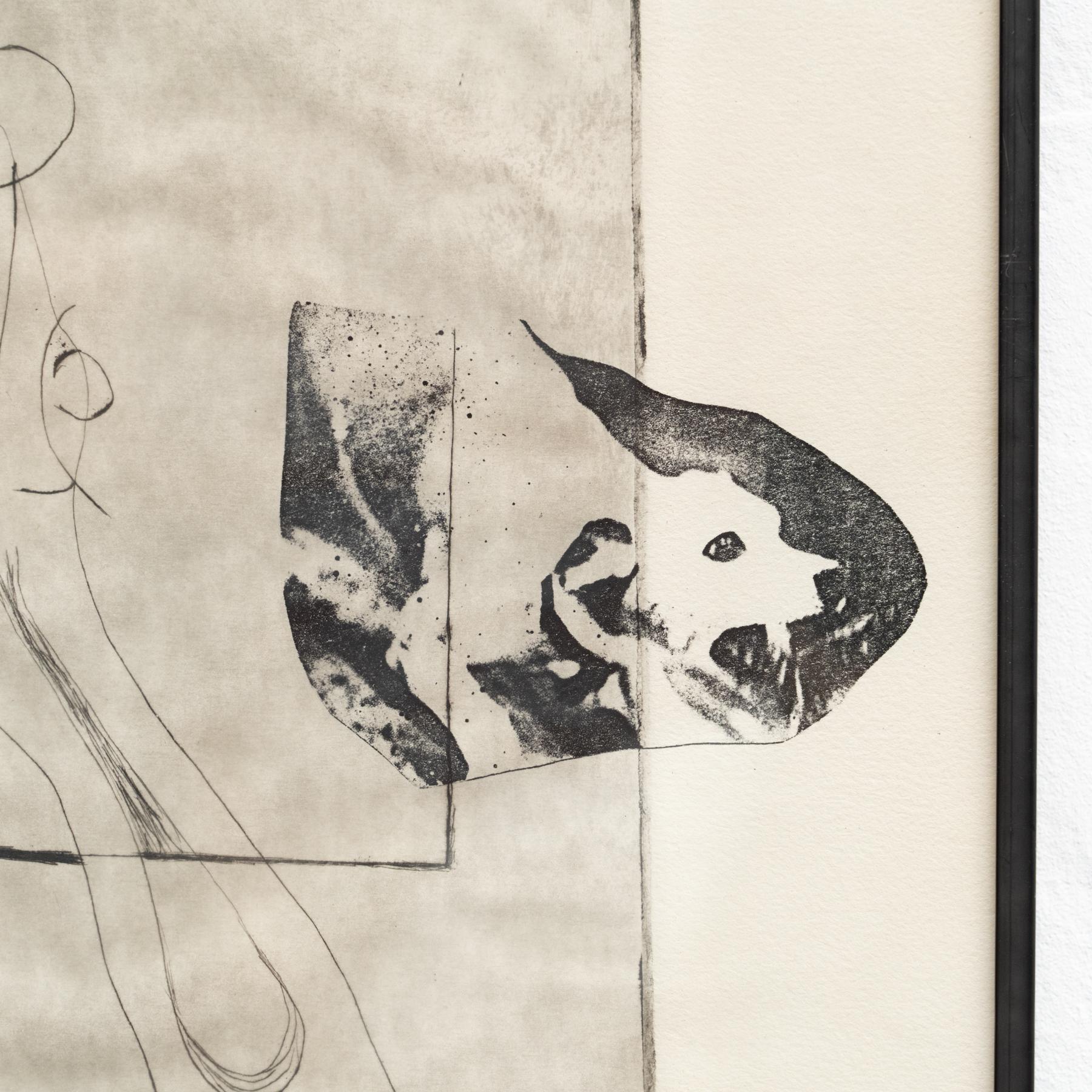 Metà XX secolo J. Opera d'arte incorniciata di Alcalde, 1950 circa in vendita