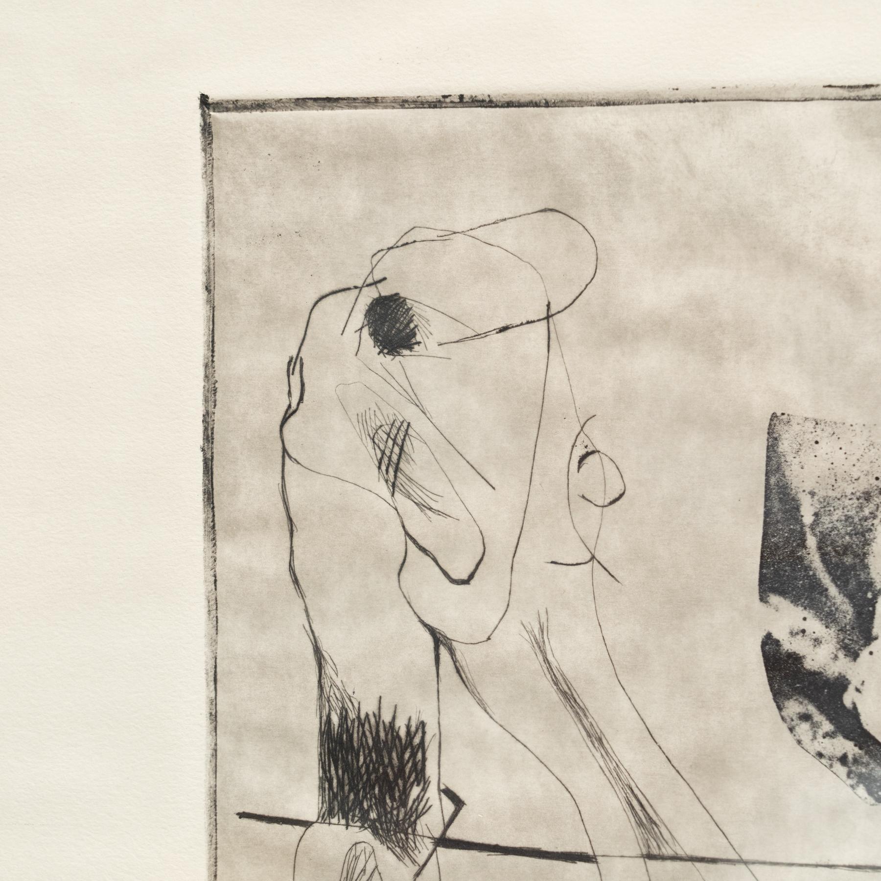 Legno J. Opera d'arte incorniciata di Alcalde, 1950 circa in vendita