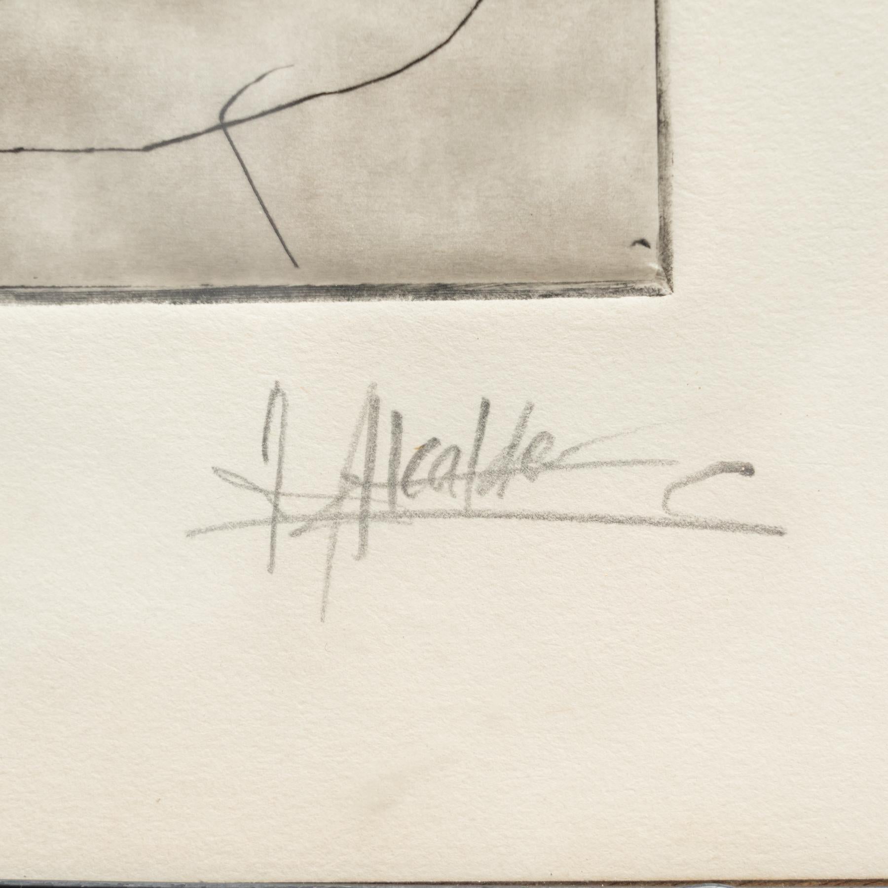 J. Opera d'arte incorniciata di Alcalde, 1950 circa in vendita 2