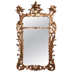 J. Alden Weir's 18th Century Polychrome English Giltwood Rococo Mirror
