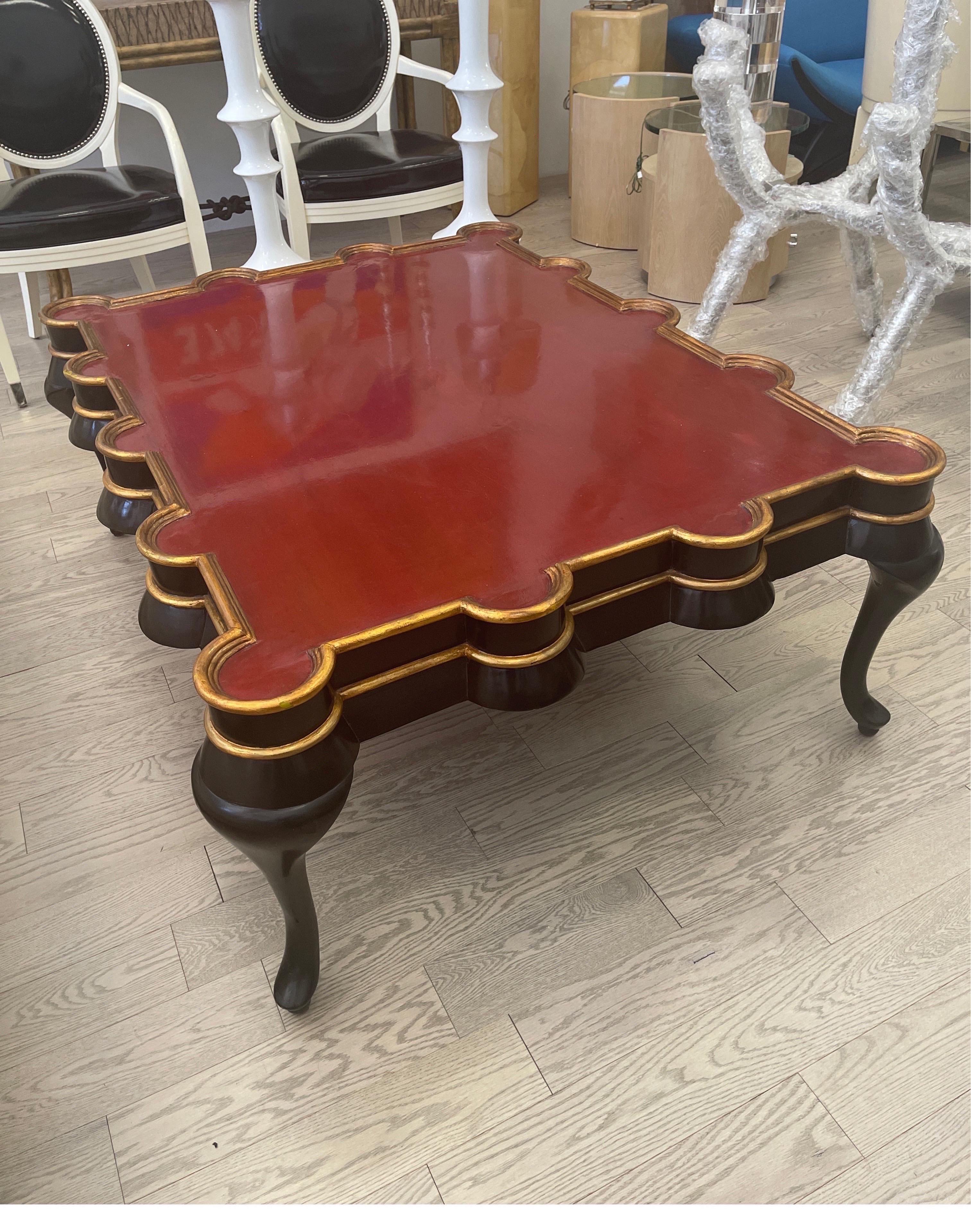 Very stylish 1980s J.Alexander coffee table with scalloped edges in its original finish.
This coffee table would make a perfect addition to your household.
 