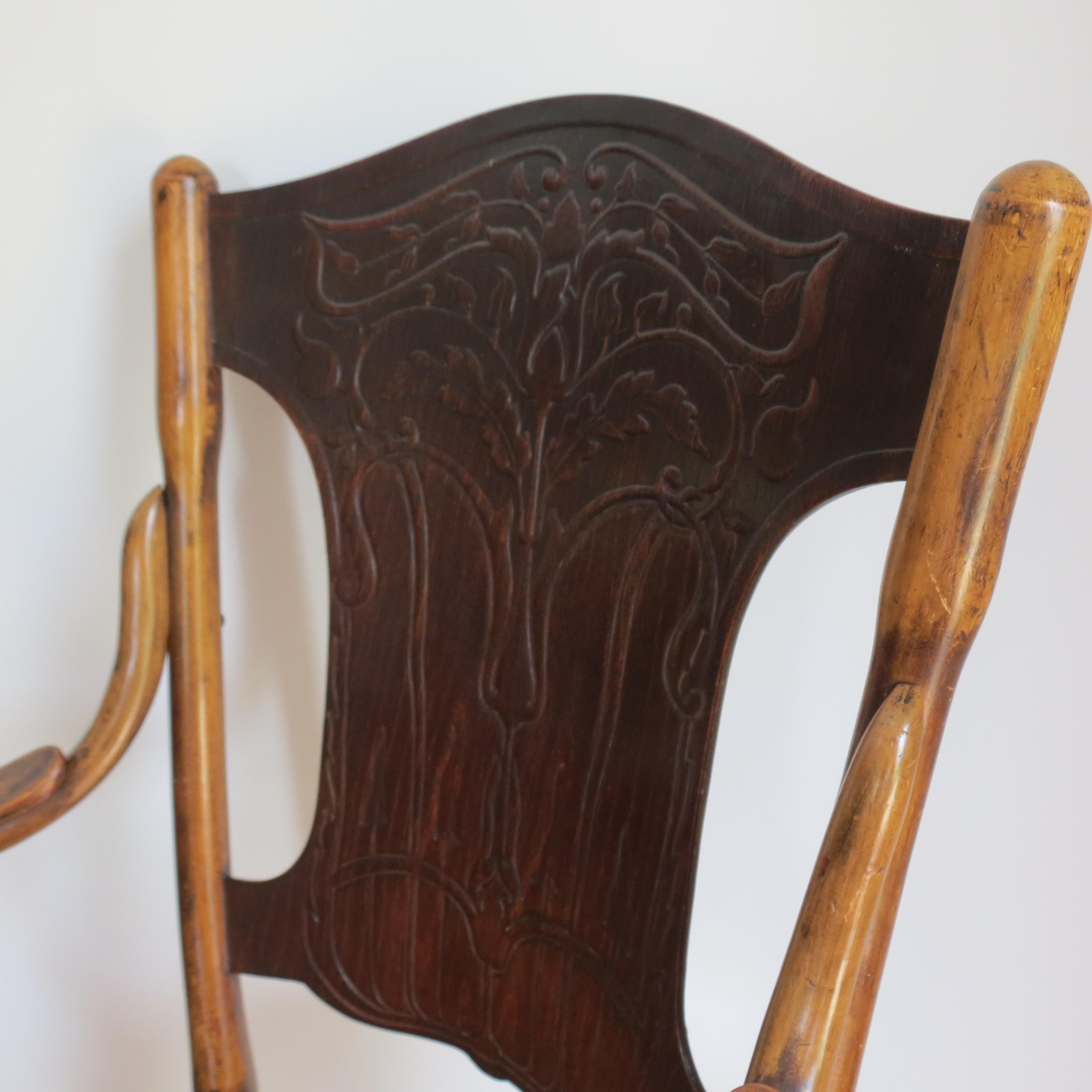 Chaise de sculpteur en bois courbé J et J Kohn Jacob et Joseph Kohn Thonet 1900 n° 67 1