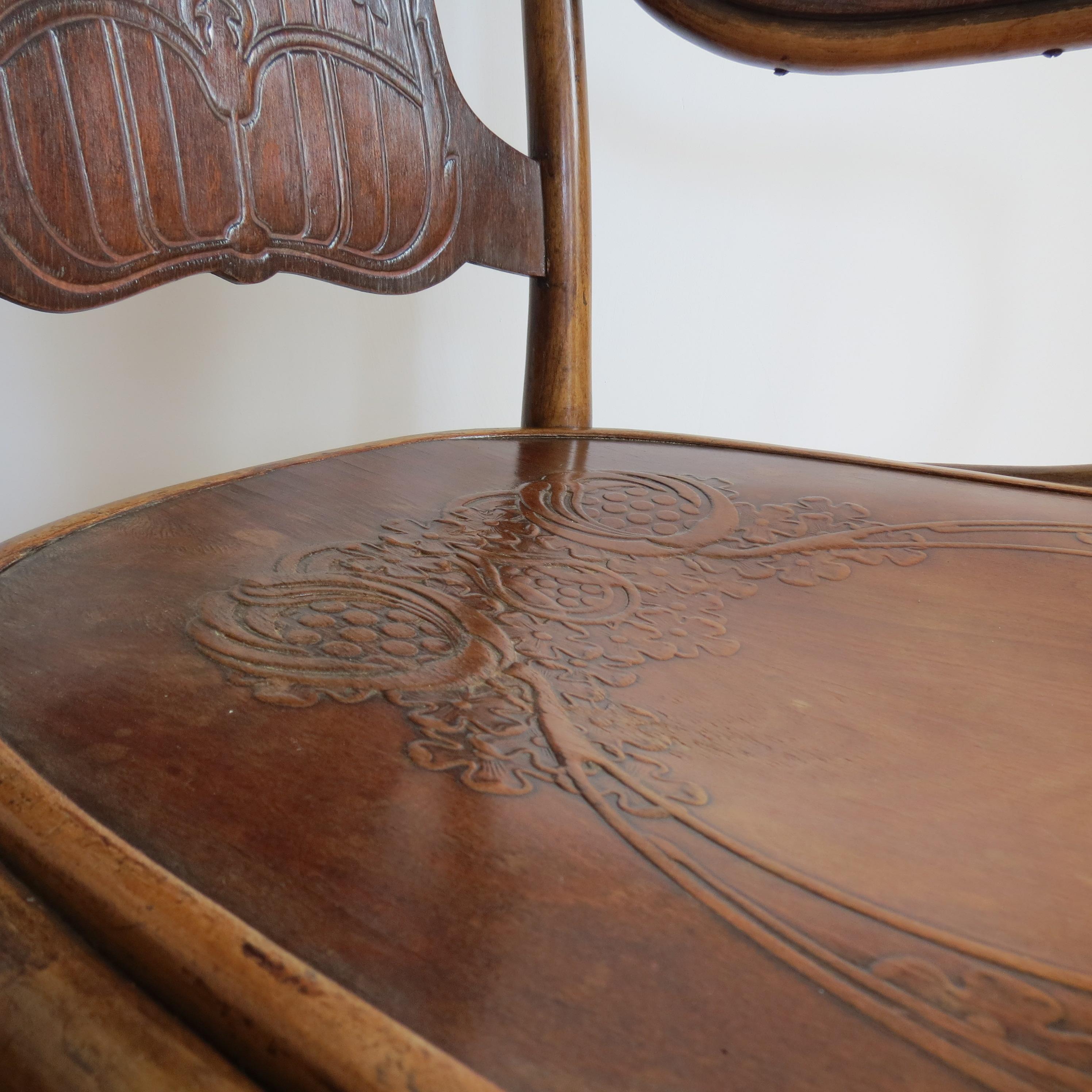 Chaise de sculpteur en bois courbé J et J Kohn Jacob et Joseph Kohn Thonet 1900 n° 67 4