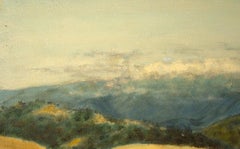 "California Round Hills" Mid Century Plein Aire Landscape in Oil on Masonite