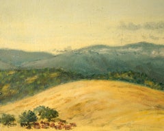 "California Summer" Mid Century Plein Aire Landscape in Oil on Masonite