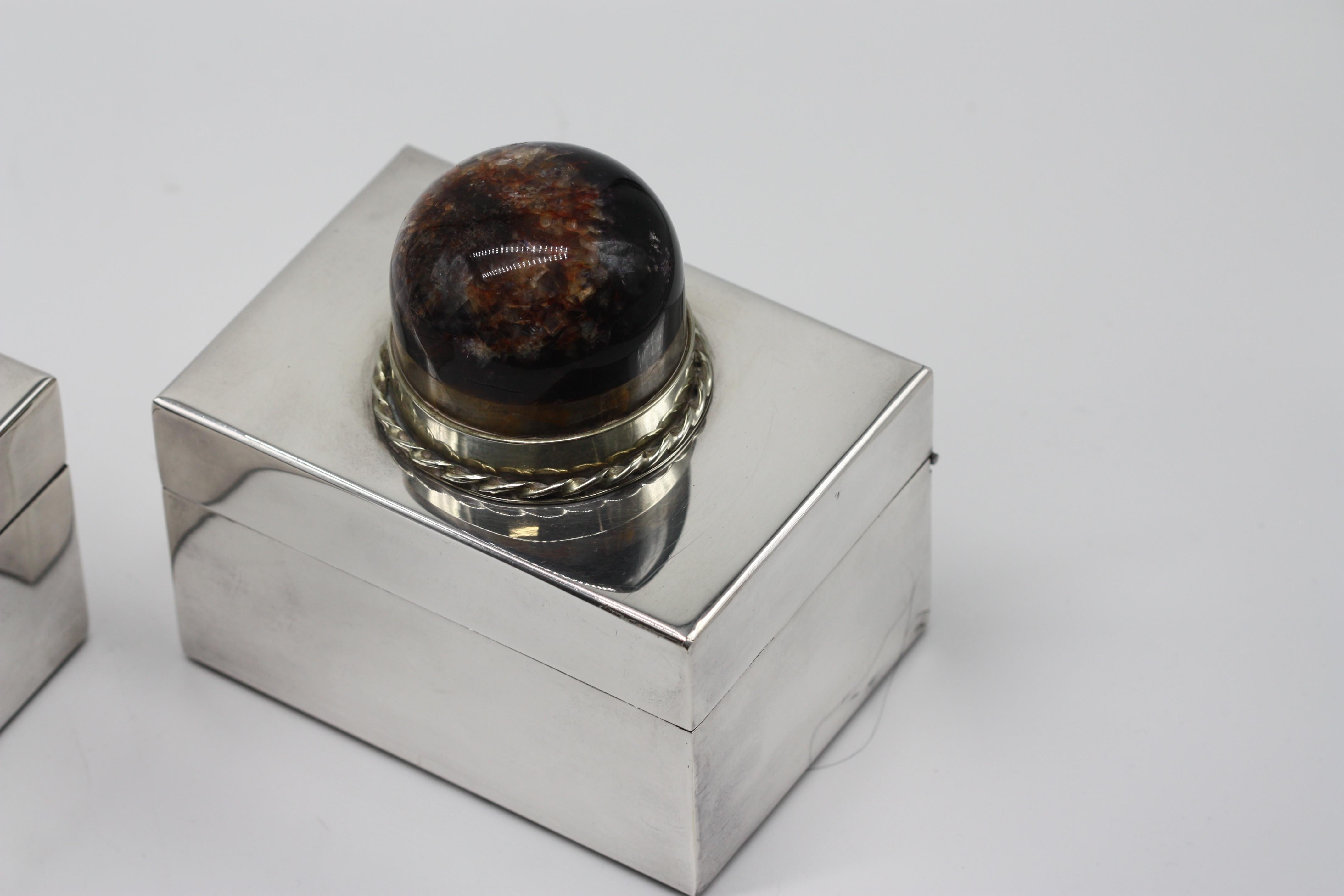 XX secolo J. Anthony Redmile Derbyshire Spar Mtd. Scatola in argento in vendita