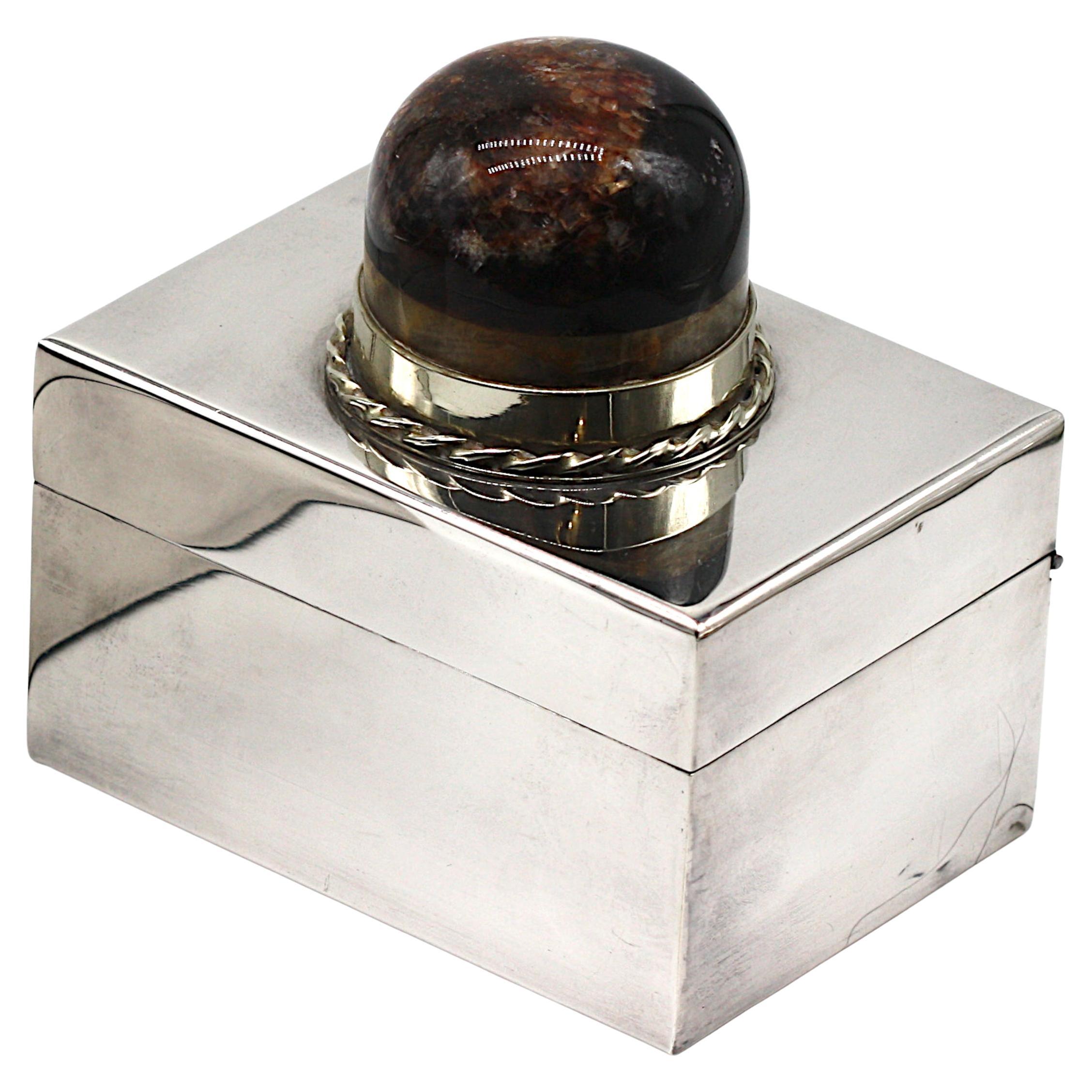 J. Anthony Redmile Derbyshire Spar Mtd. Silver Plate Box