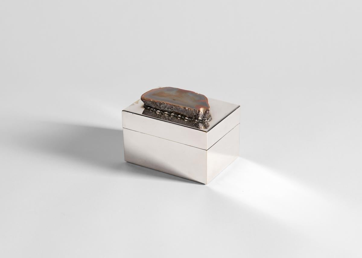 J. Antony Redmile, Silver-plated Rectangular Box, UK, c. 1970 In Good Condition For Sale In New York, NY