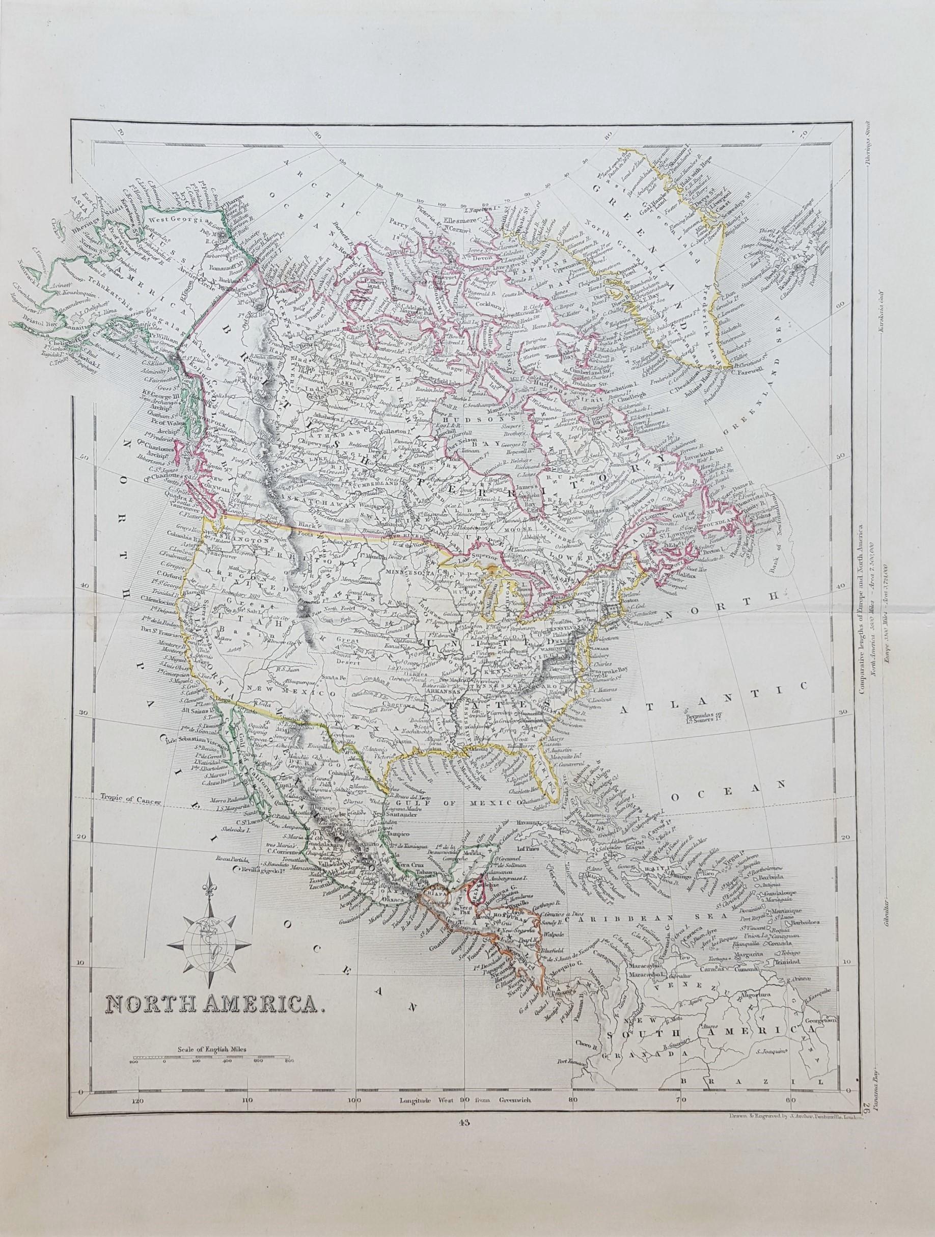 North America - Print by J. Archer