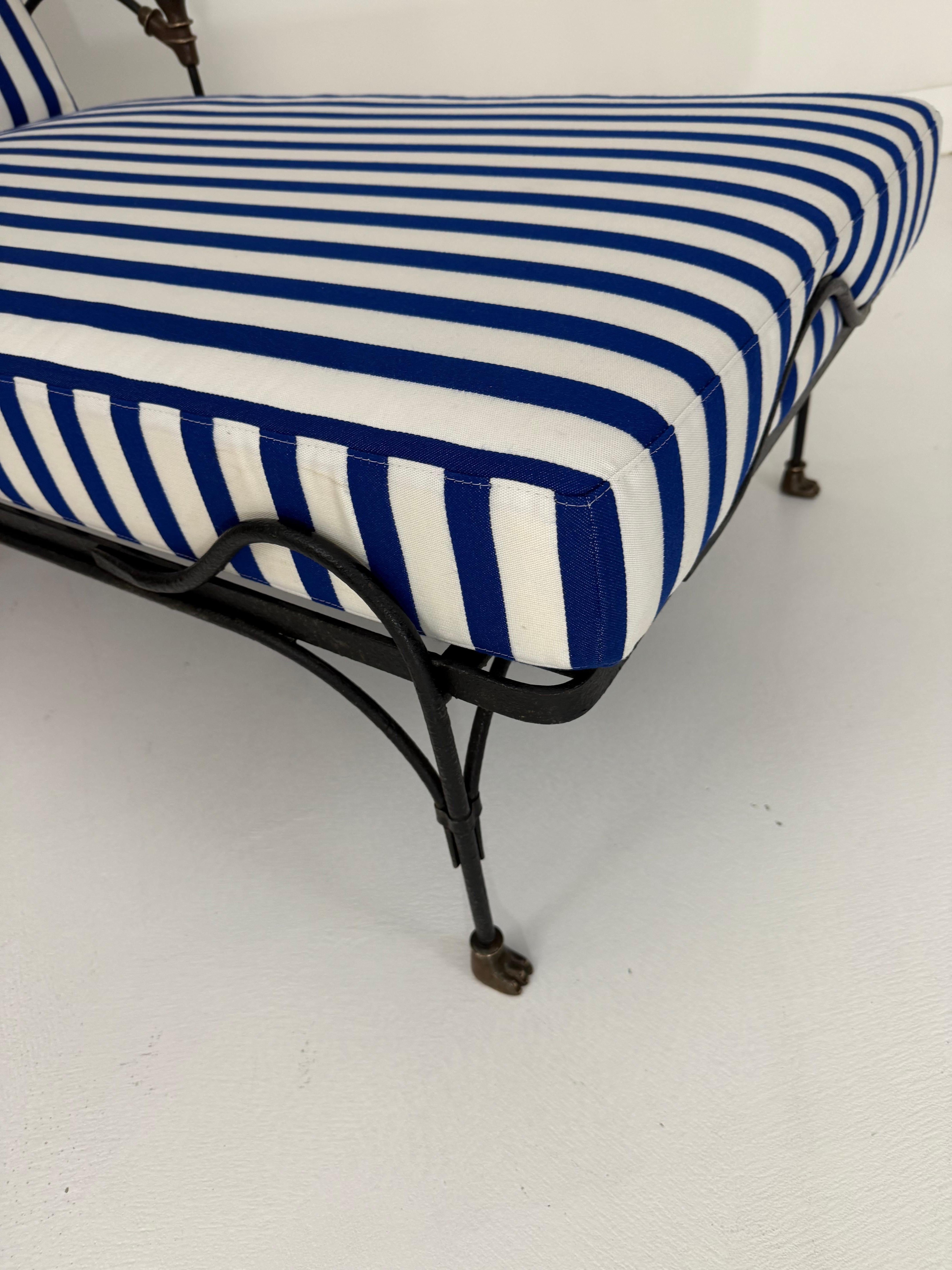 J-Art Iron Co. Chaise Lounge, Teste di pantera in bronzo, 4 disponibili in vendita 4