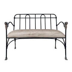 J-Art Iron Co Settees with Lion Heads, Late 20th Century