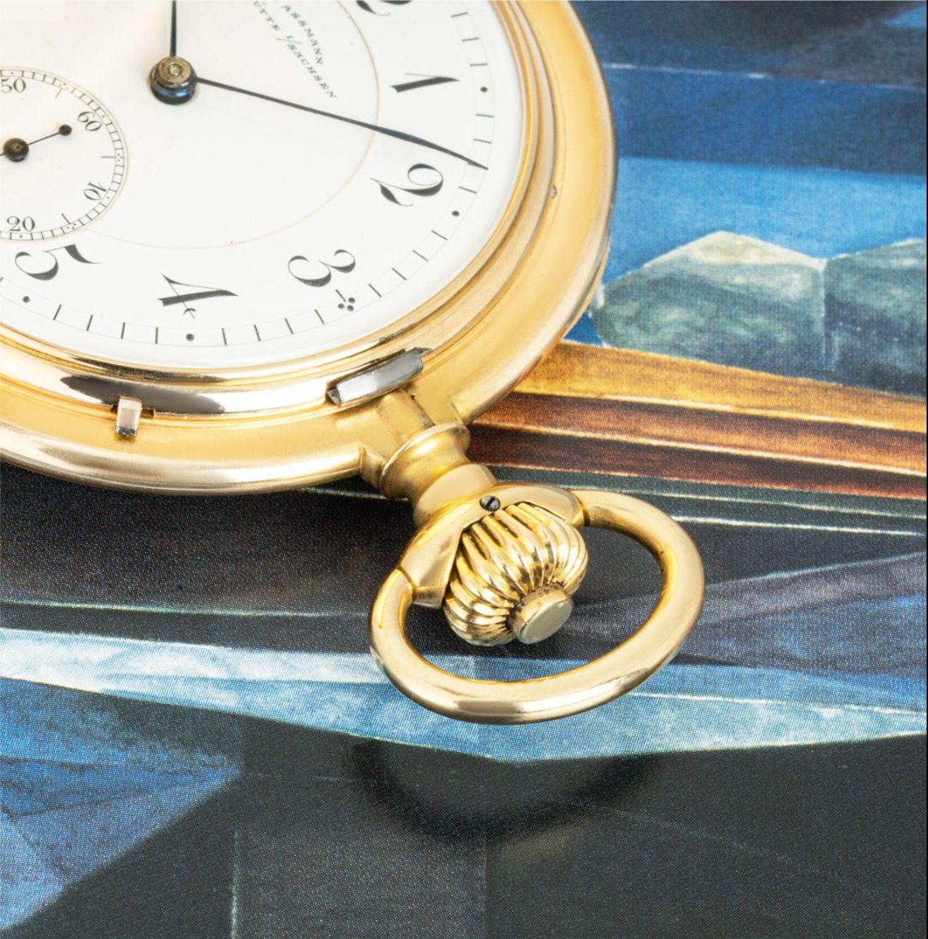 assmann glashütte taschenuhr gold