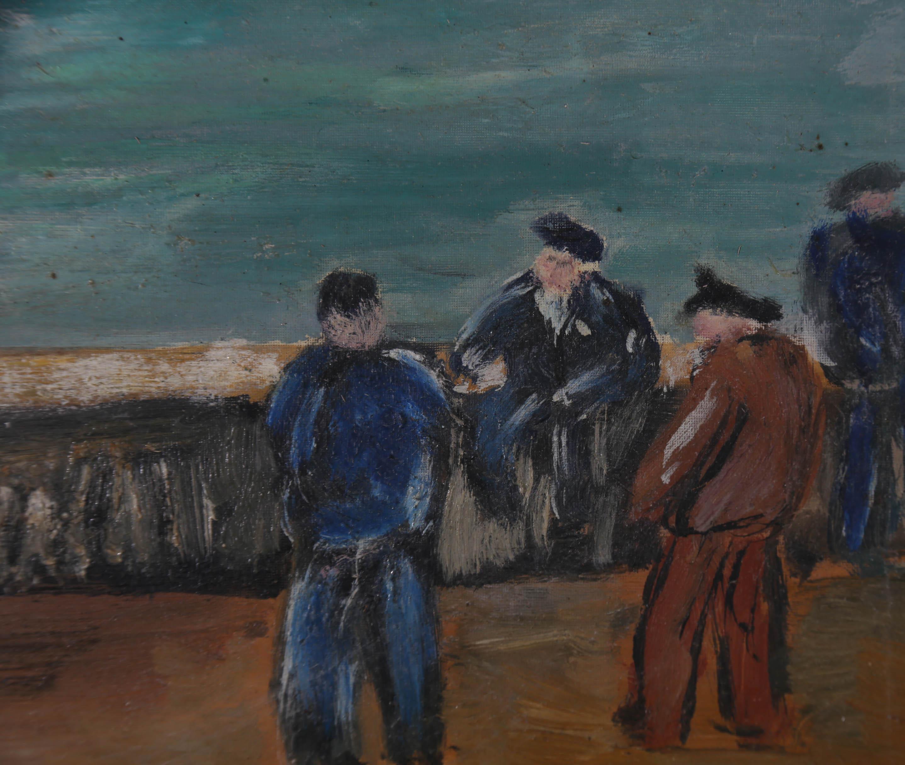 J. B.  - Mid 20th Century Oil, The French Harbour For Sale 4