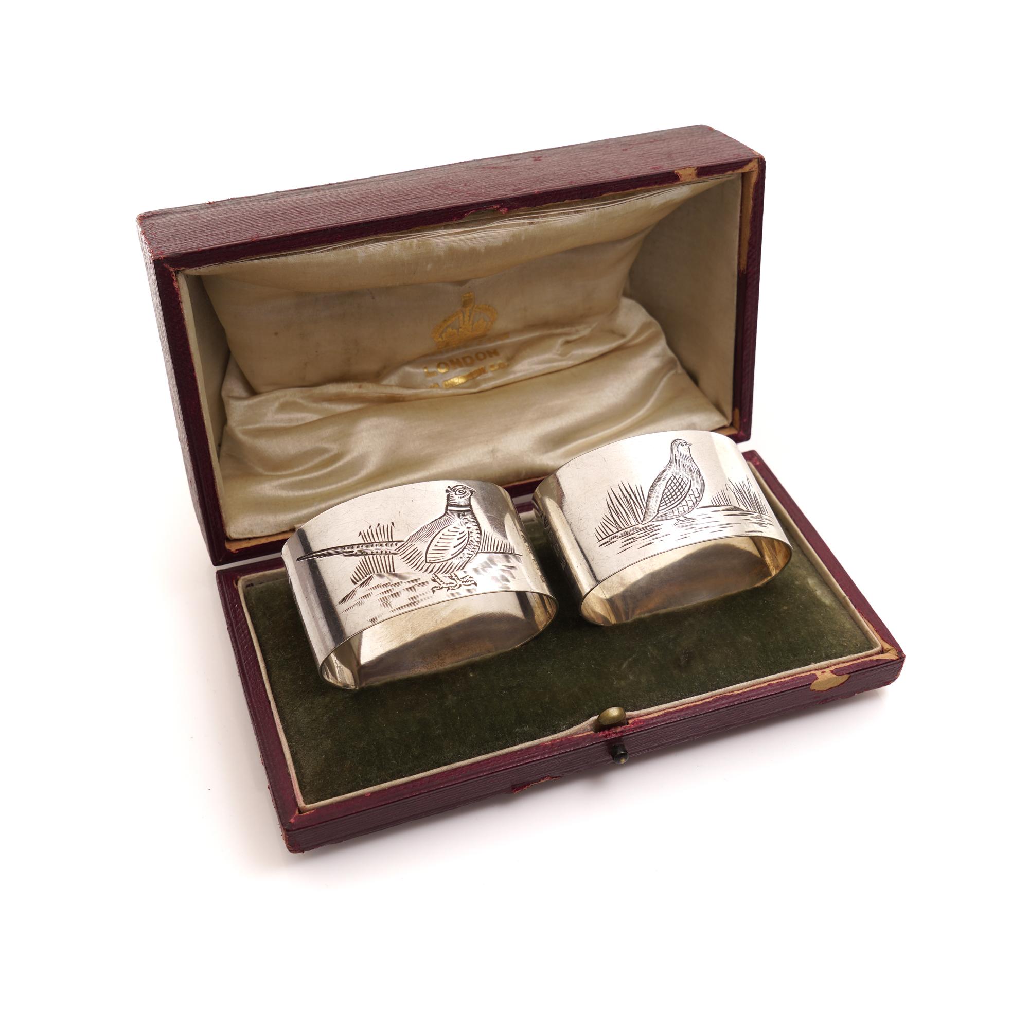 British J B Chatterley & Sons Ltd. pair of napkin rings  For Sale