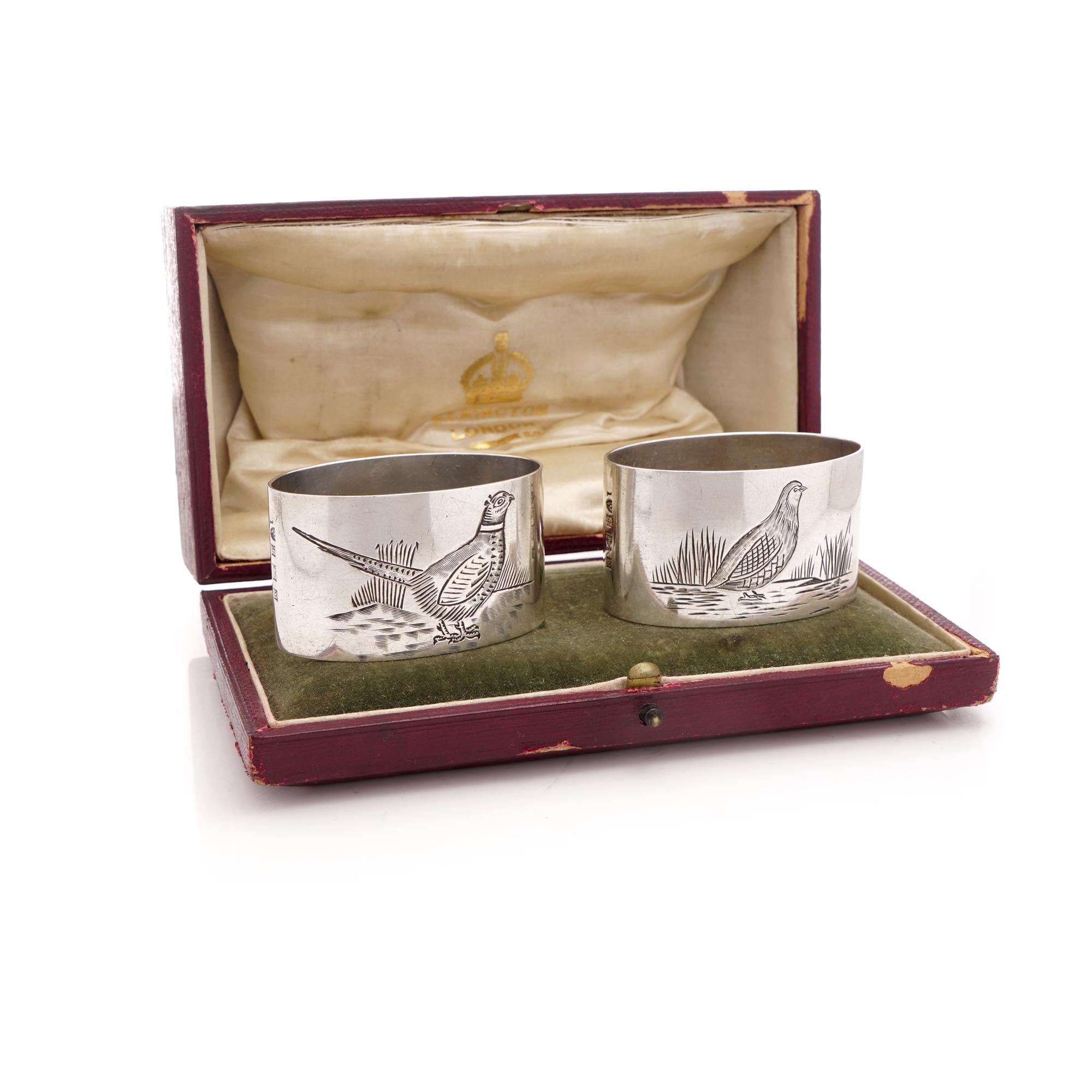 Late 20th Century J B Chatterley & Sons Ltd. pair of napkin rings  For Sale