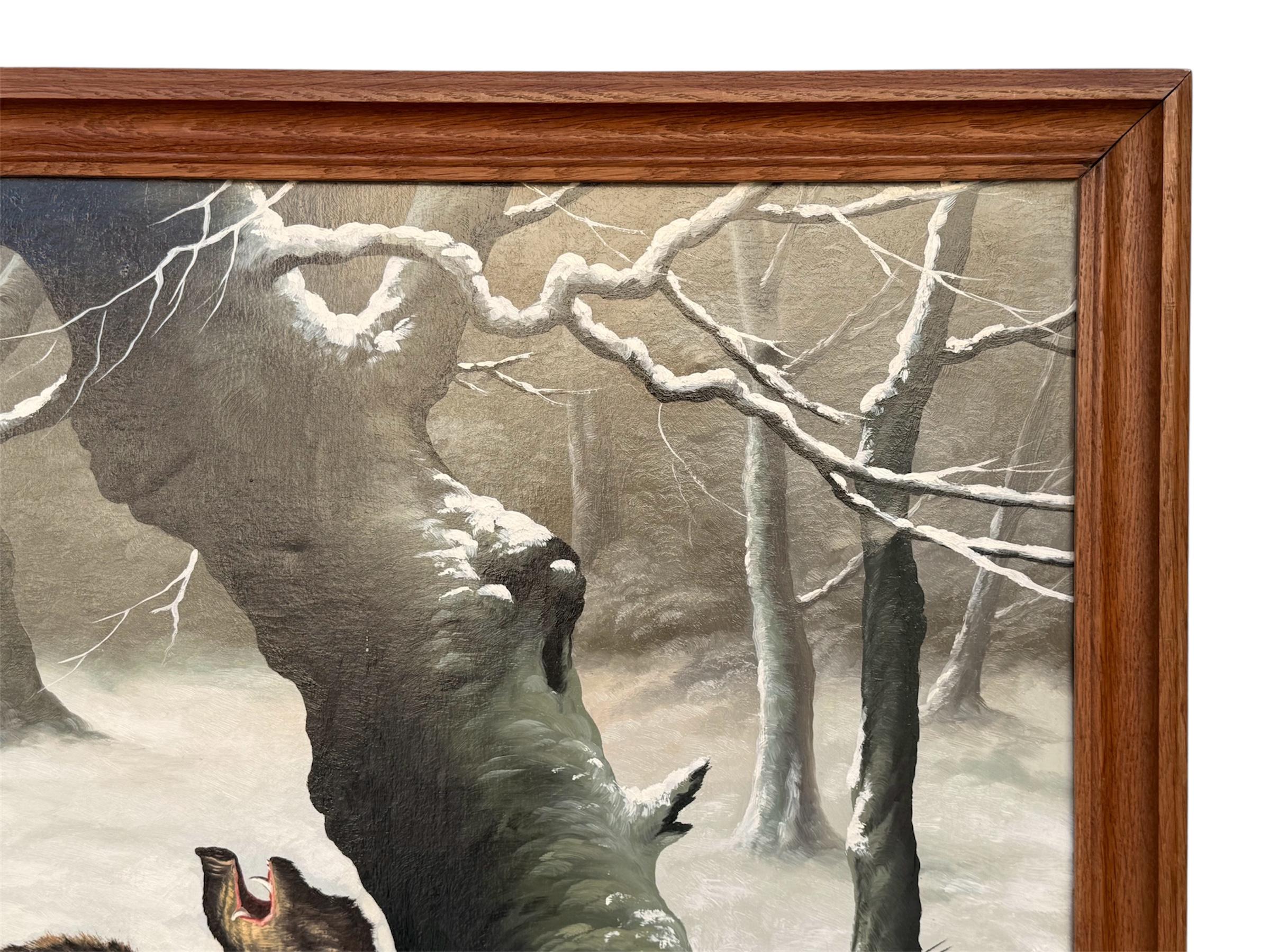 J. BARDIN - Boart Fight, Huile sur toile, XXème siècle en vente 3