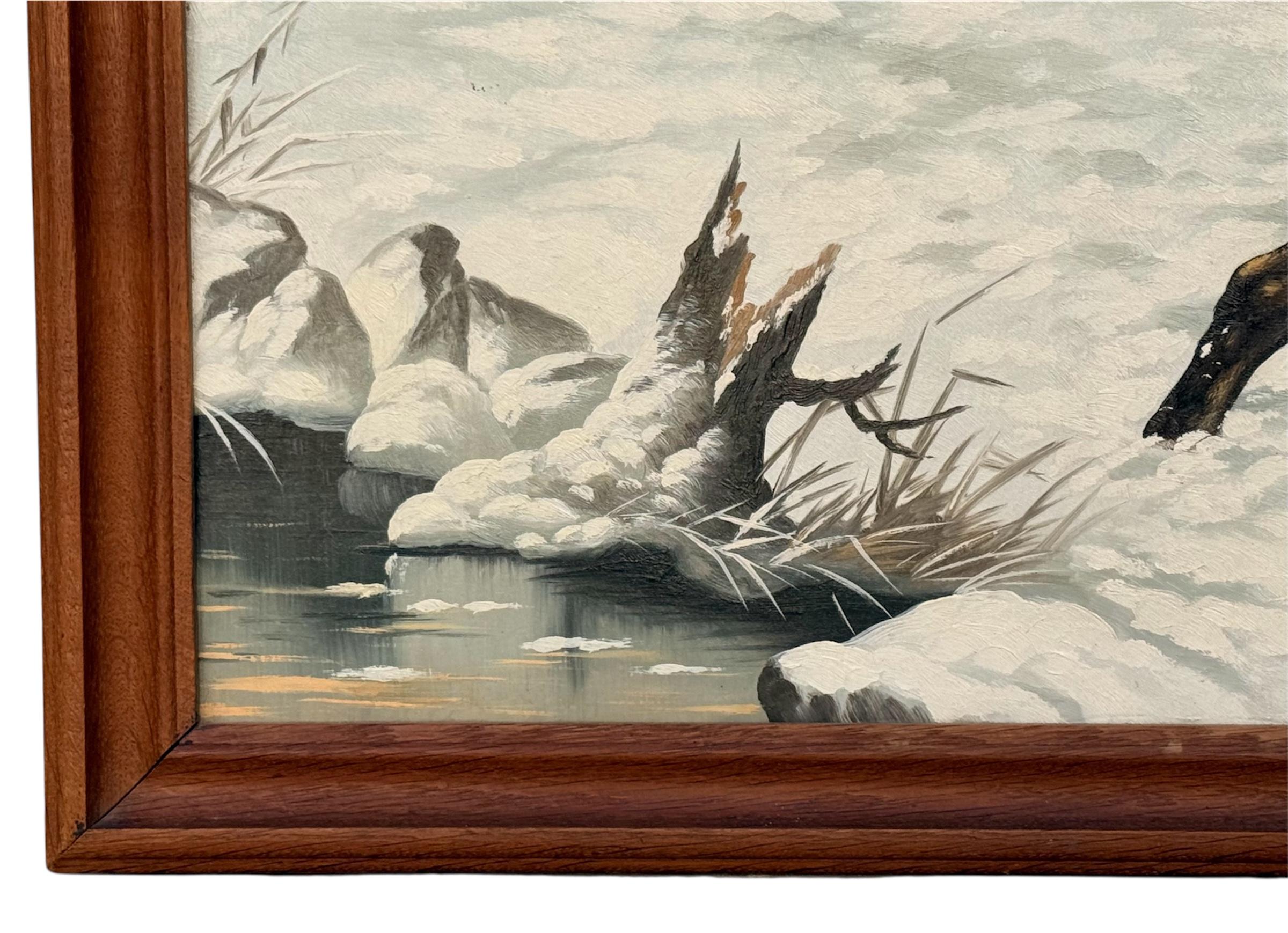 20ième siècle J. BARDIN - Boart Fight, Huile sur toile, XXème siècle en vente